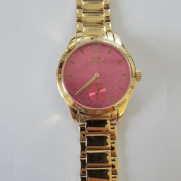 Coach Ladies Watch with Hot Pink Signature "C" Logo Face - Picture 2 of 10